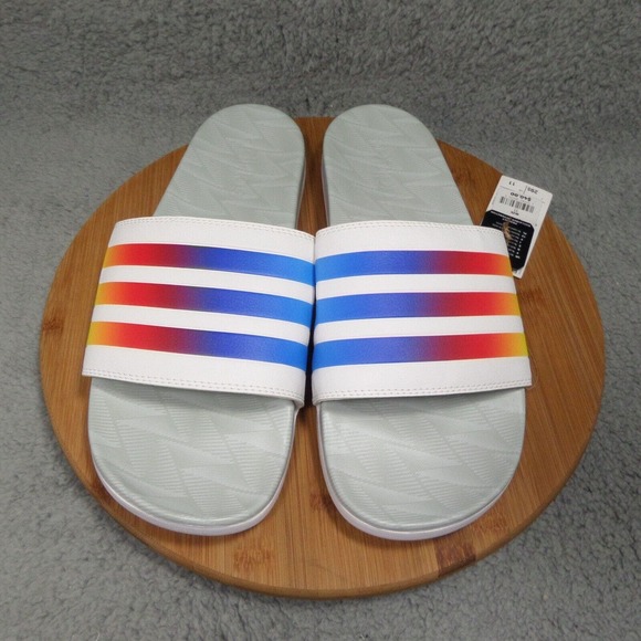 Adidas Adilette Slide Men's Size 13 Cushioned Slip On Rainbow Sandals Gx7222 - Picture 2 of 8